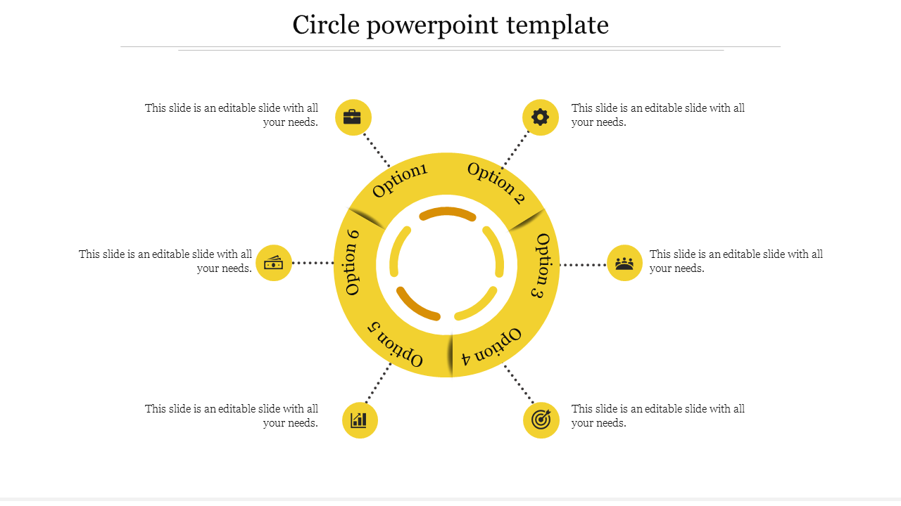 Free - Best Circle PowerPoint Template For Presentation Slide